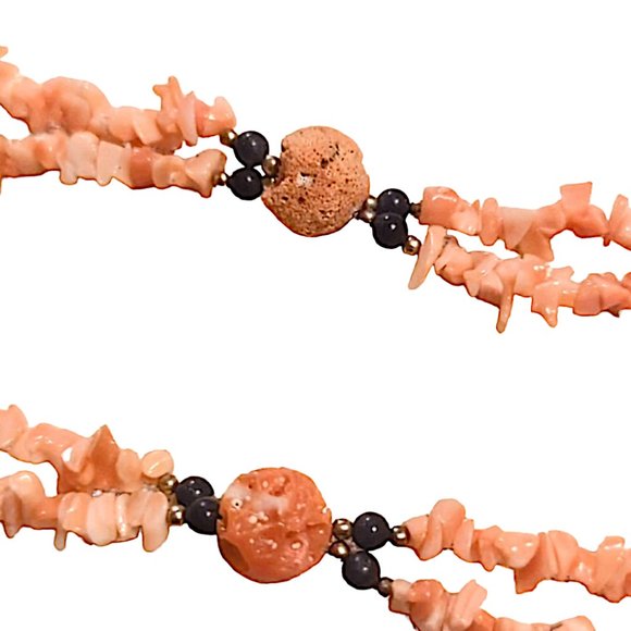 DISCO LEMONADE Vintage Natural Angel Skin Coral Beaded Necklace, Angelskin,Angel - Picture 3 of 16